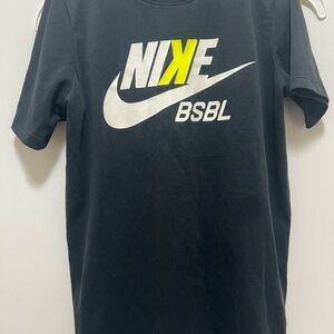 Nike Black and White Baseball Short Sleeve Tee